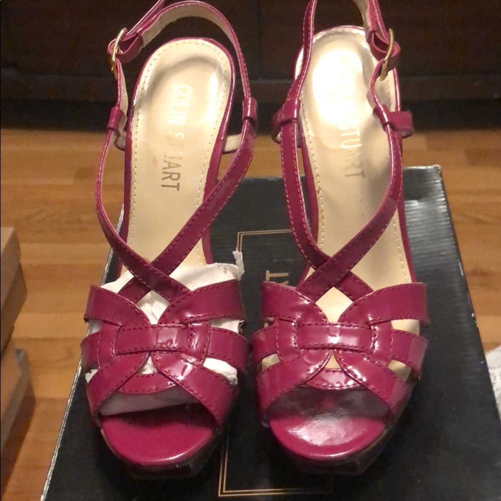Fuschia heeled sandals